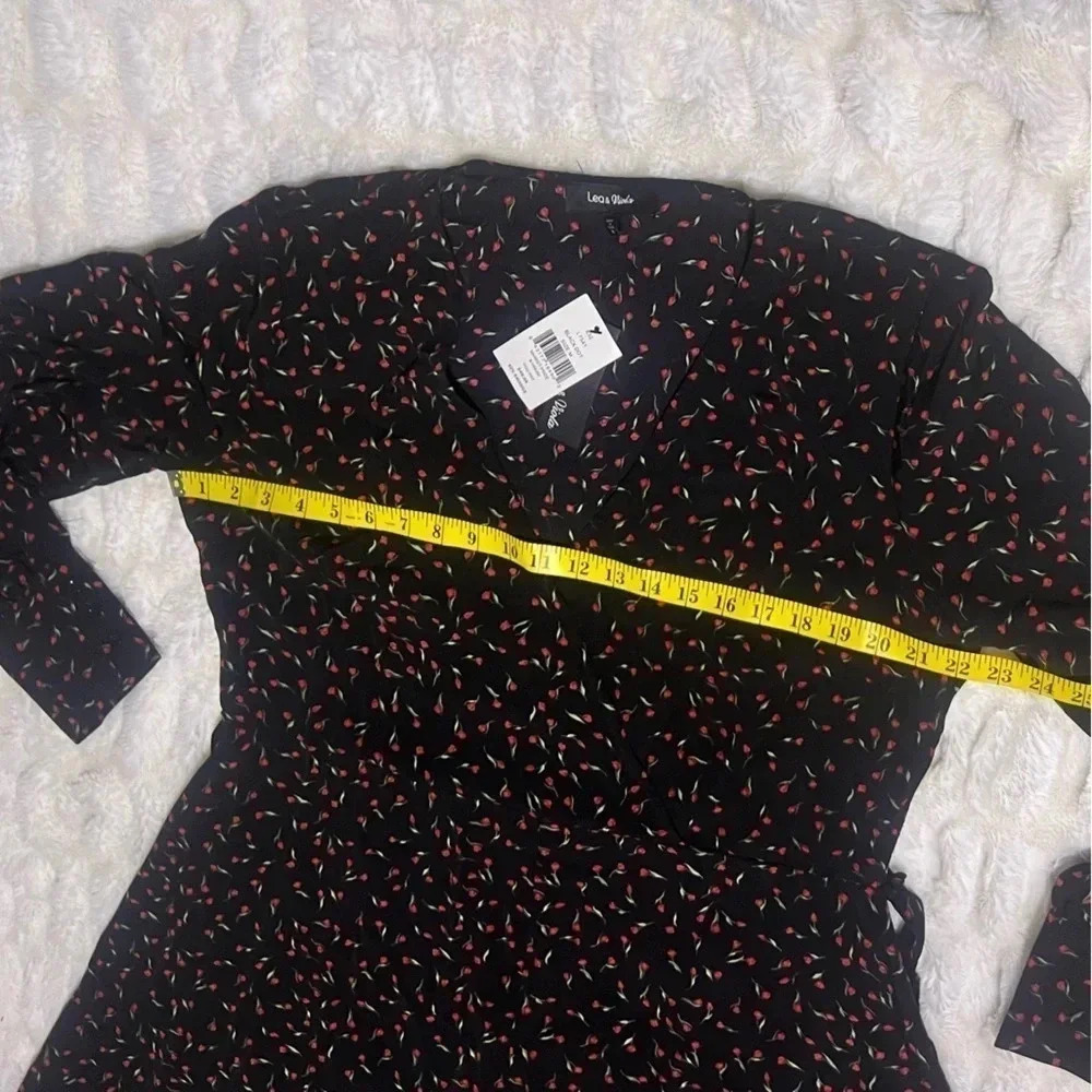 NWT LEA & VIOLA Women’s Floral Print Wrap Dress - Picture 15 of 16